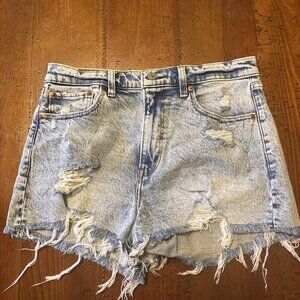 A&F Abercrombie & Fitch Women's Blue Denim Distressed Jean Shorts Size 28 / 6